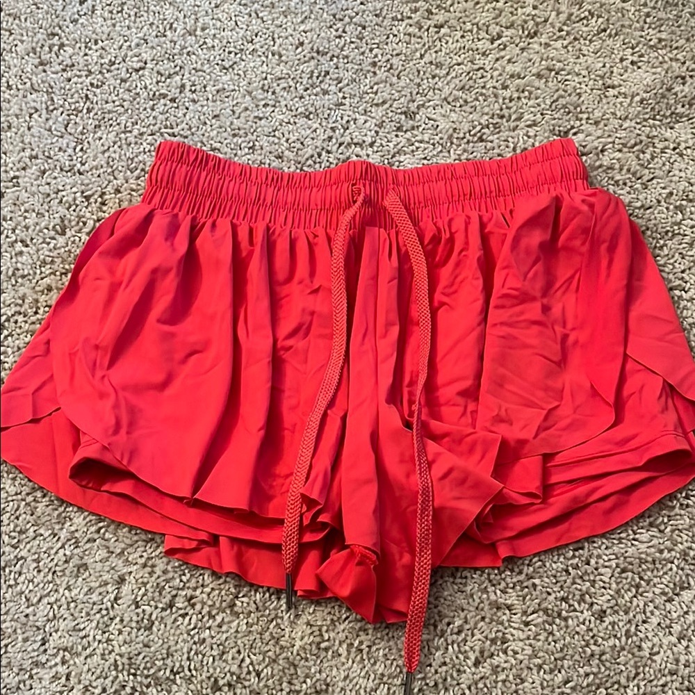 Women's Red Athletic Shorts